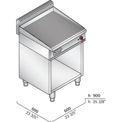 Bertos Freestanding Gas Ribbed Griddle