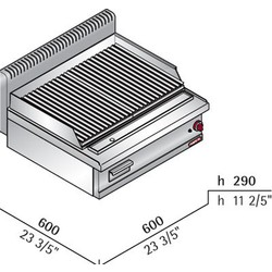 Bertos Counter Top Gas Lava Rock Char-Grill