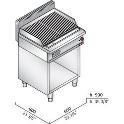 Bertos Freestanding Gas Lava Rock Char-Grill