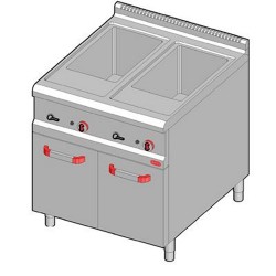 Bertos Gas Pasta Cooker-2 Ss Tanks Lt40+40 Aisi