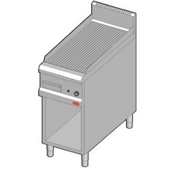 Bertos Gas Fry Top - Grooved Plate - Open Stand