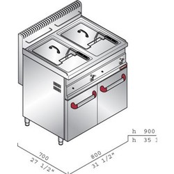 Bertos Twin Standing Turbo Gas Fryer 20Lt