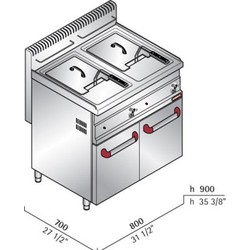 Bertos Twin Standing Turbo Gas Fryer 40Lt