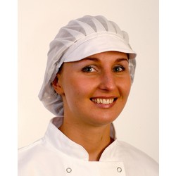 White Net Peacked Cap