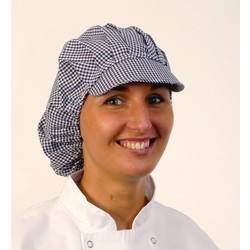 Blue Checked Peak Cap