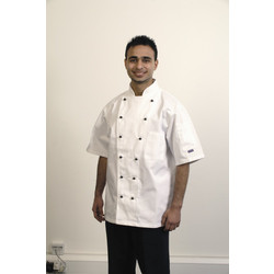 Marseille Short Sleeve - White With Black Stud Buttons