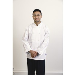 Ryan Jacket Full Sleeve - D/Breasted Nylon Button White