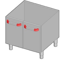 Bertos 600 Stainless Steel Stand With Doors 3 Closed Sides
