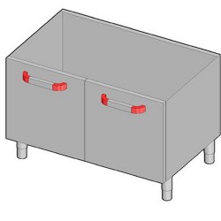 Bertos 900 Stainless Steel Stand With Doors 3 Closed Sides
