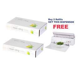 OFFER!!! 2 x Prowrap Cling Film 300mm Refills(Packs of 3) with FREE Dispenser (worth &pound;24.99)