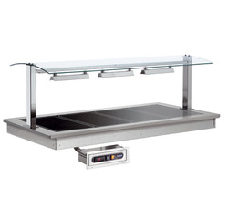 Afinox Soul Drop In Glass Top Heated Counter Unit (With Heated Gantry)