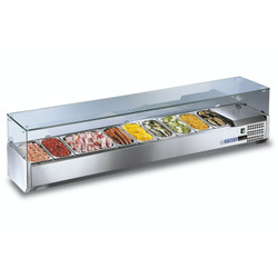 Afinox Refrigerated 1100 1/1 GN Pizza Topper Glass Overshelf