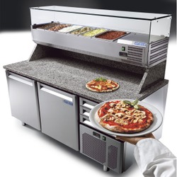 Afinox 2 Door Pizza Prep Counter Granite Top