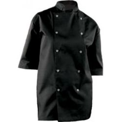 Bon Chef Black Polycotton Press Stud Short Sleeve Executive Chefs Jacket