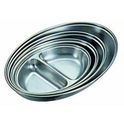 Stainless Steel Oval Vegetable Dish 2 Division