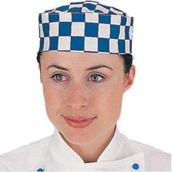 Skull Cap - Big Blue And White Check - Skull Cap
