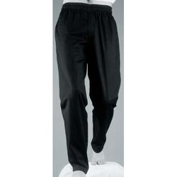 Easy Fit Black Polycotton Chefs Trousers