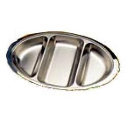Oval Banqueting Dish 3 Division Stainless Steel