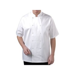 White Press Stud Chef Jacket