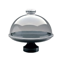 Frosted Pedestal Black & Domed Cover - 330 x 177mm