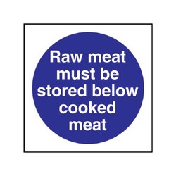 Raw Meat Store Below Cooked Meat Sign