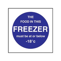 Freezer Temp Sign