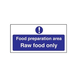 Food Prep Area Raw Food Only Sign