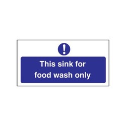 Food Wash Only Sign