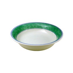 Coloured Border Green Serving Bowl 8.5 (Box 12)