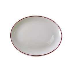 Churchill Burgundy Line Oval Plate/Platter (Box 12) 12''