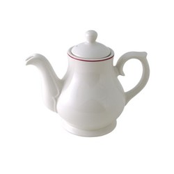 Churchill Burgundy Line Sandringham Tea/Coffee Pot (Box 4)