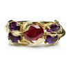 Savannah Ruby & Amethyst woven vine dress ring