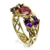 Savannah Ruby & Amethyst woven vine dress ring
