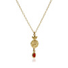 Coin pendant with ruby dropstone