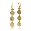Triple coin drop earrings