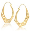 Pipal filigree hex hoop earrings