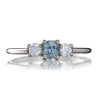 Teal Sapphire Trilogy Ring