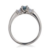 Teal Sapphire Trilogy Ring