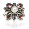 Fiore Della Notte Pearl & Ruby Ring