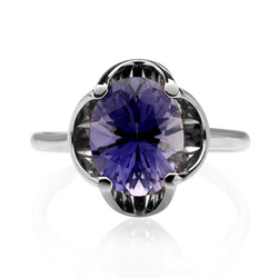 oval cut Iolite cocktail ring