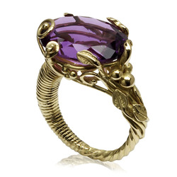 Purpura large amethyst cocktail ring