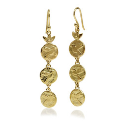 Triple coin drop earrings