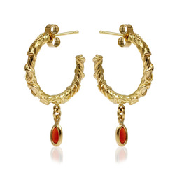 Liana dropstone vine hoop earrings
