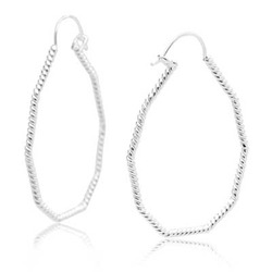 Twisted hex hoop earrings