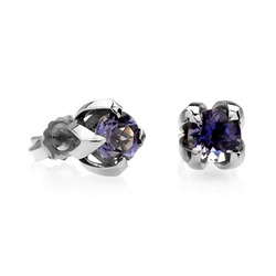 Iolite Fleur stud earrings