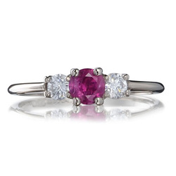 Ruby Brilliant Cut Trilogy Ring