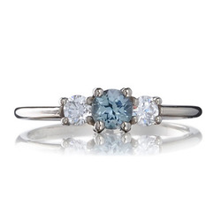 Teal Sapphire Trilogy Ring