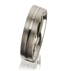Inner Engraved Flat Court Wedding Ring with Dual-Tone Finish