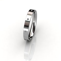 Diamond Set Flat Court Ring