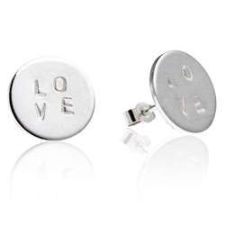 Love Stamp Stud Earrings